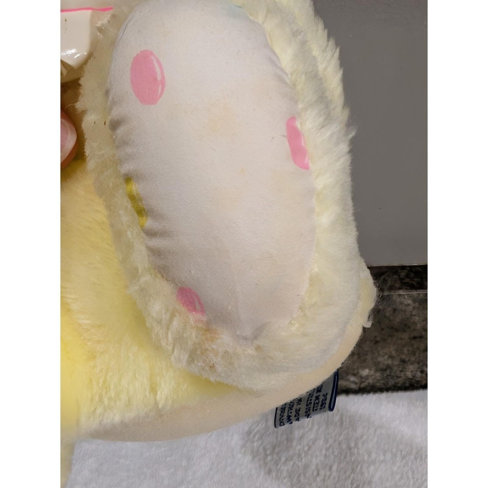 Vintage 1984 Mattel Emotions Yellow Bunny Rabbit Rubber Face Jelly Beans Plush - Picture 6 of 14